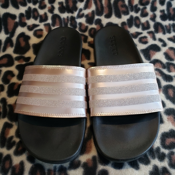 adidas | Shoes | Adidas Adilette Rose Gold Sandals Sz 7 Euc | Poshmark